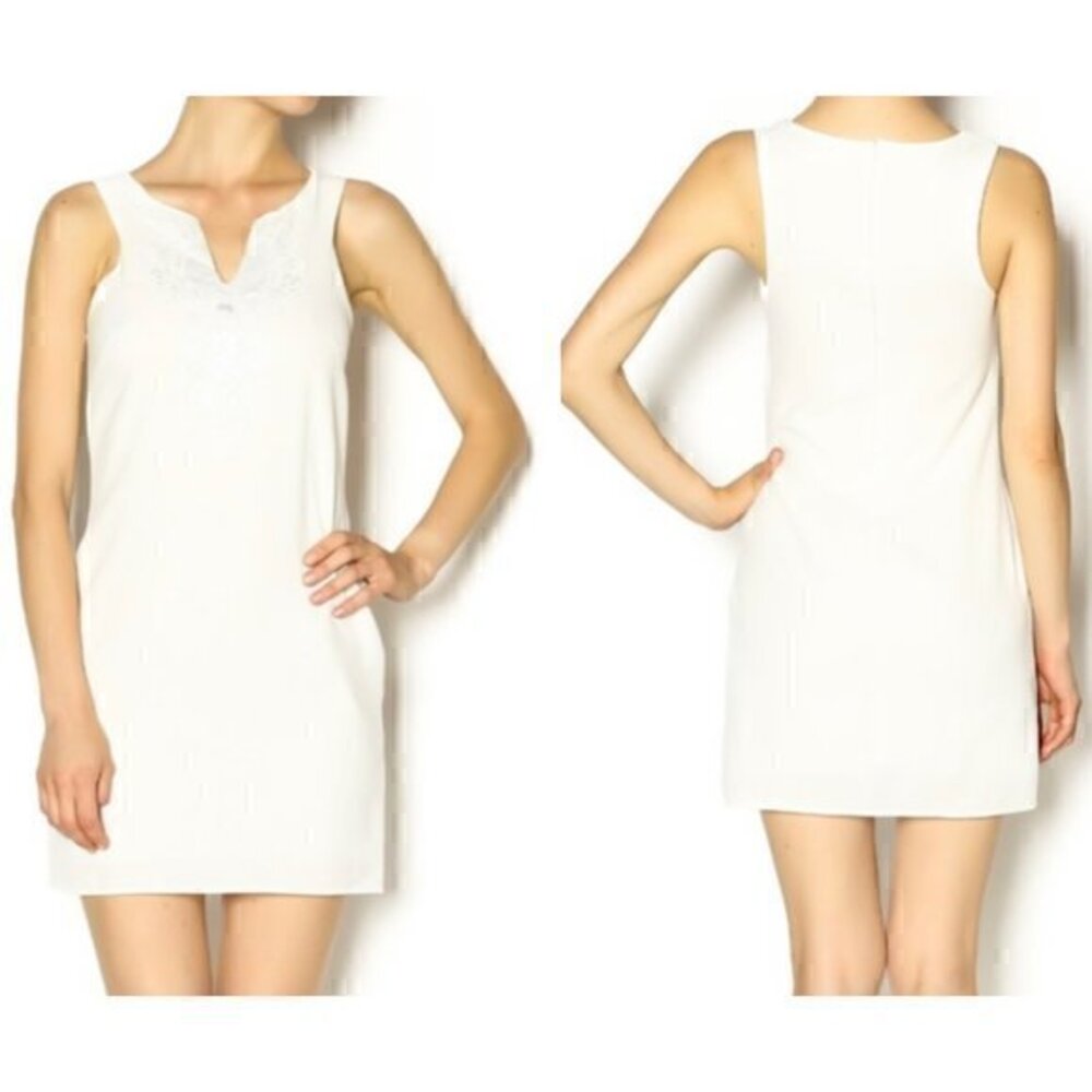 Francesca's Everly White Embroidered Sheath Dress Size S NWT